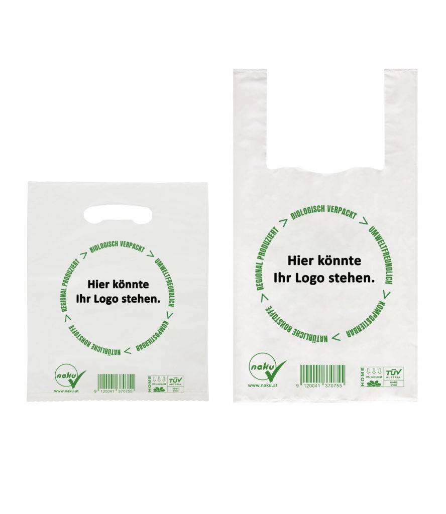 Organic bag with company imprint