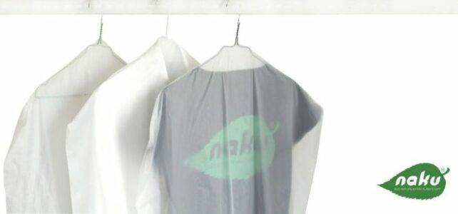 For dry cleaning and laundries - garment bag made of bioplastics