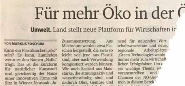 Pressespiel: Artikel über NaKu im Kurier