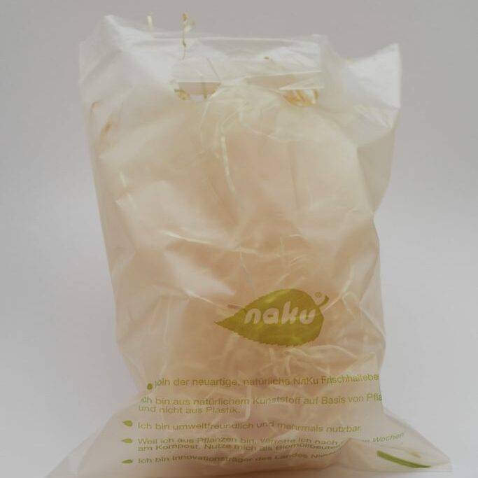 Biologisch abbaubare Grifflochtasche