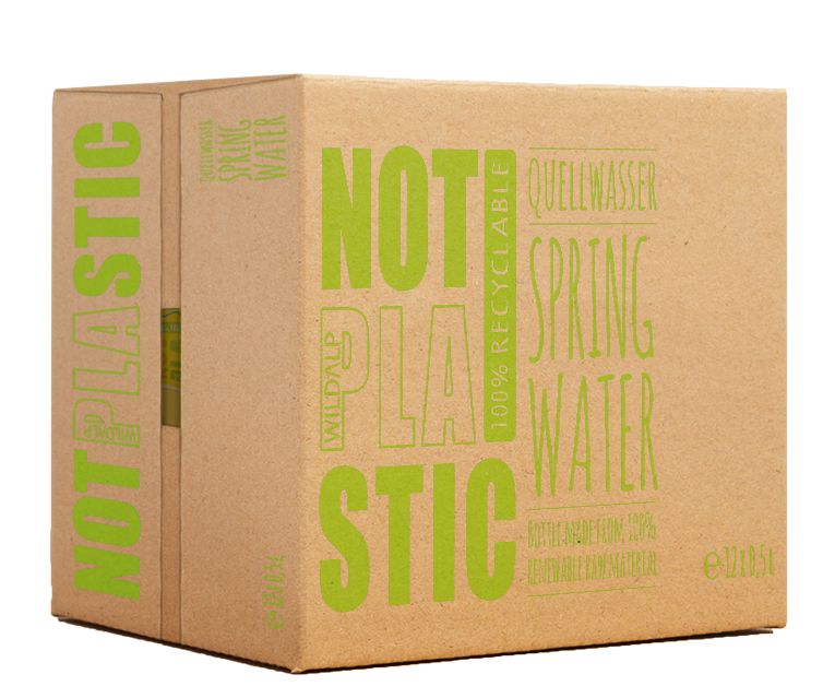 WILDALP NOT PLASTIC WATER NaKu PLA-Flasche Karton Retail