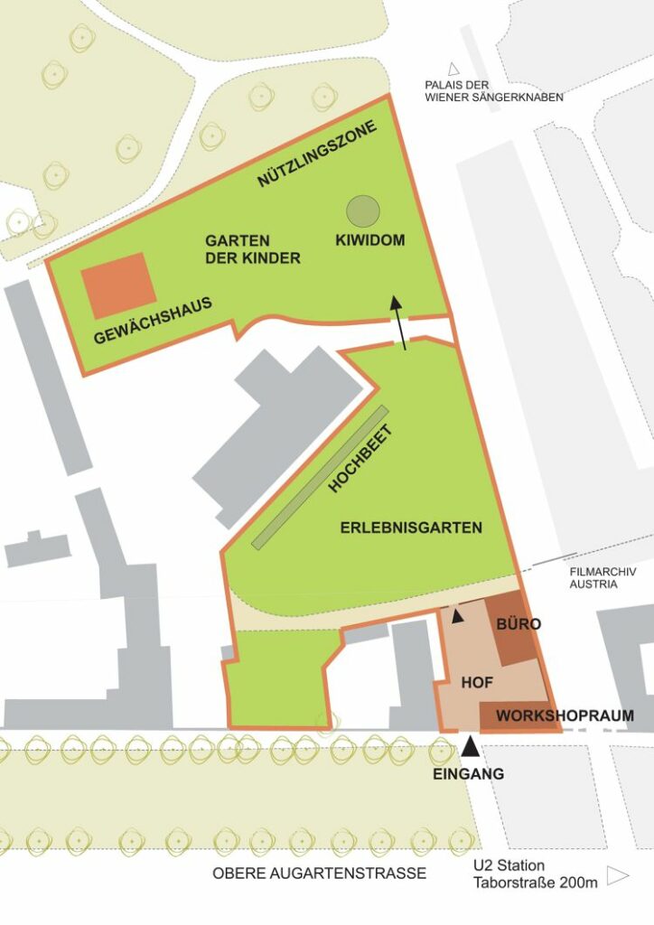 Lageplan der City Farm Augarten