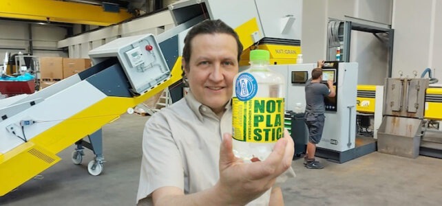 The 120% sustainable NaKu PLA bottle at the K fair