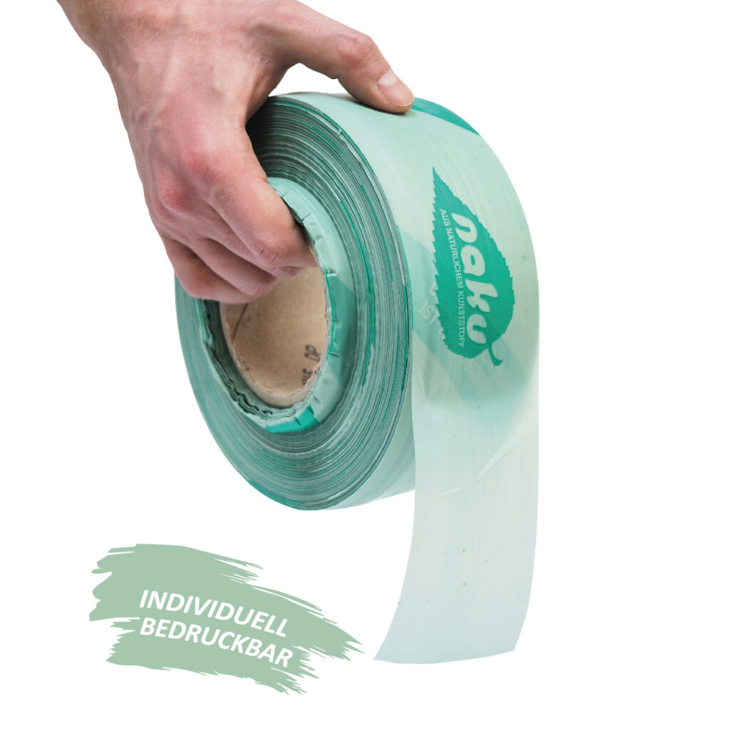 NaKu barrier tape made of bioplastic. 100% biodegradable.