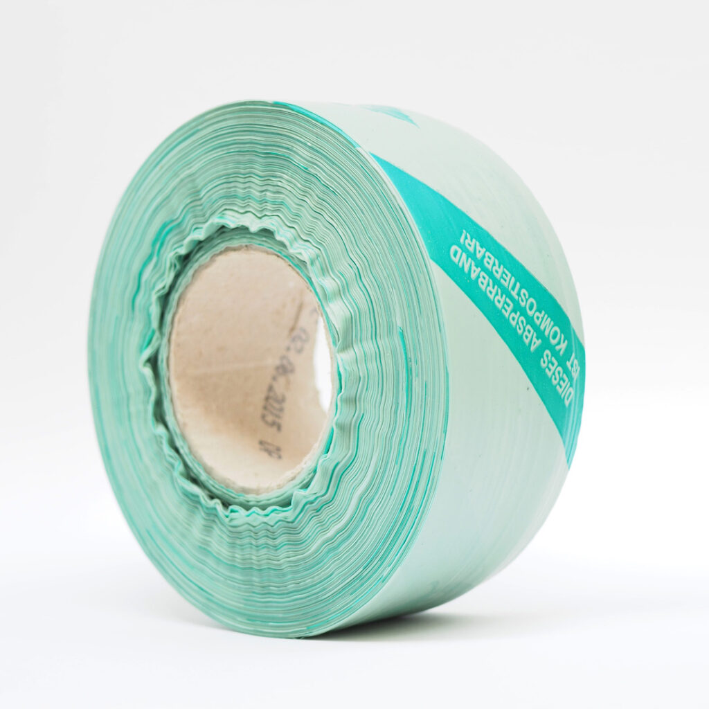 NaKu barrier tape made of bioplastic. 100% biodegradable.