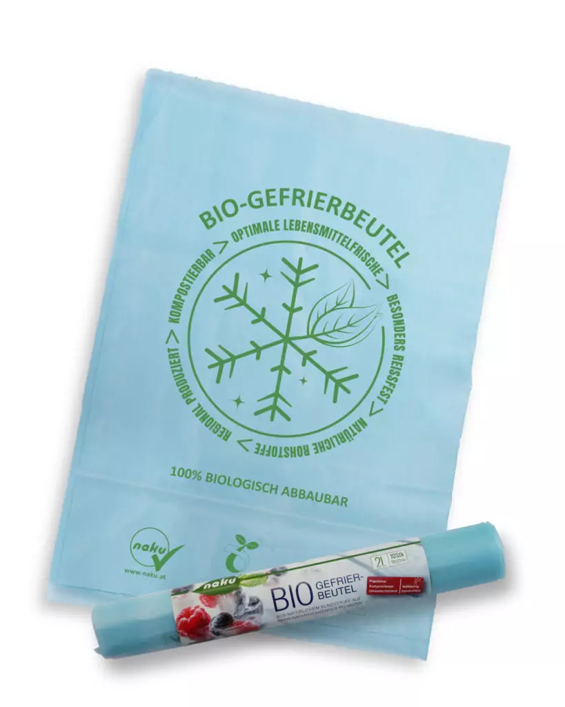 NaKu Bio-Gefrierbeutel aus Biokunststoff. Kompostierbar & recyclebar. NaKu Bio-Gefrierbeutel aus Biokunststoff. Kompostierbar.