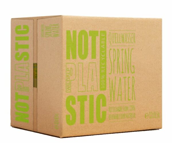 NOT PLASTIC WATER cardboard