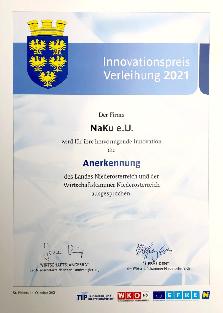 NaKu Innovationspreis des Landes Niederösterreich 2021