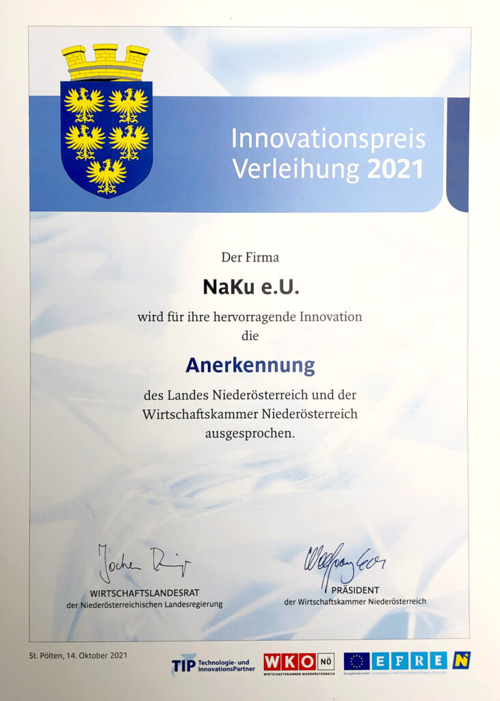 NaKu Innovation Award of the State of Lower Austria 2021