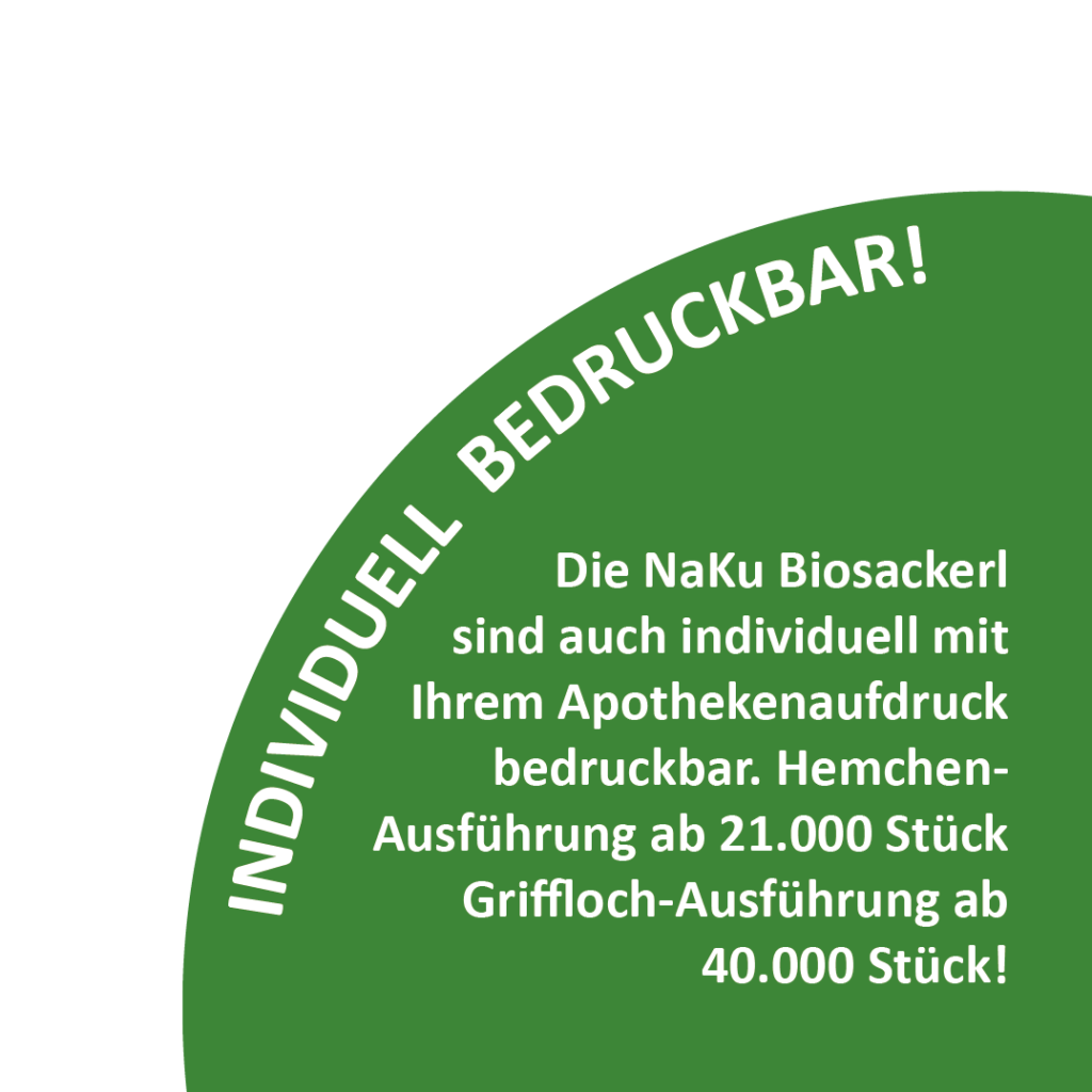 Individuell bedruckbare Bio-Apothekentüte