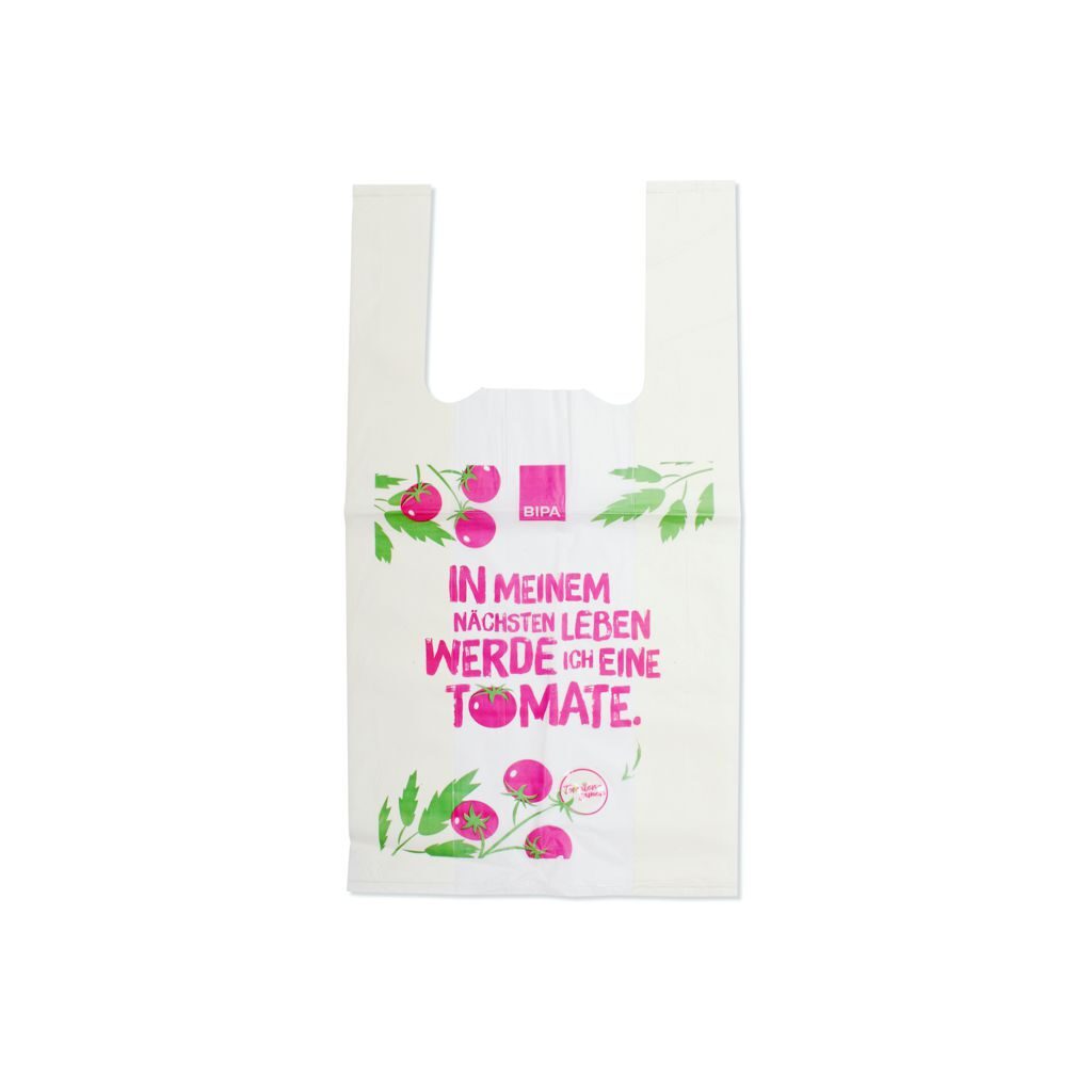 Individual organic bags, organic bags and organic bags made of organic plastic with your imprint