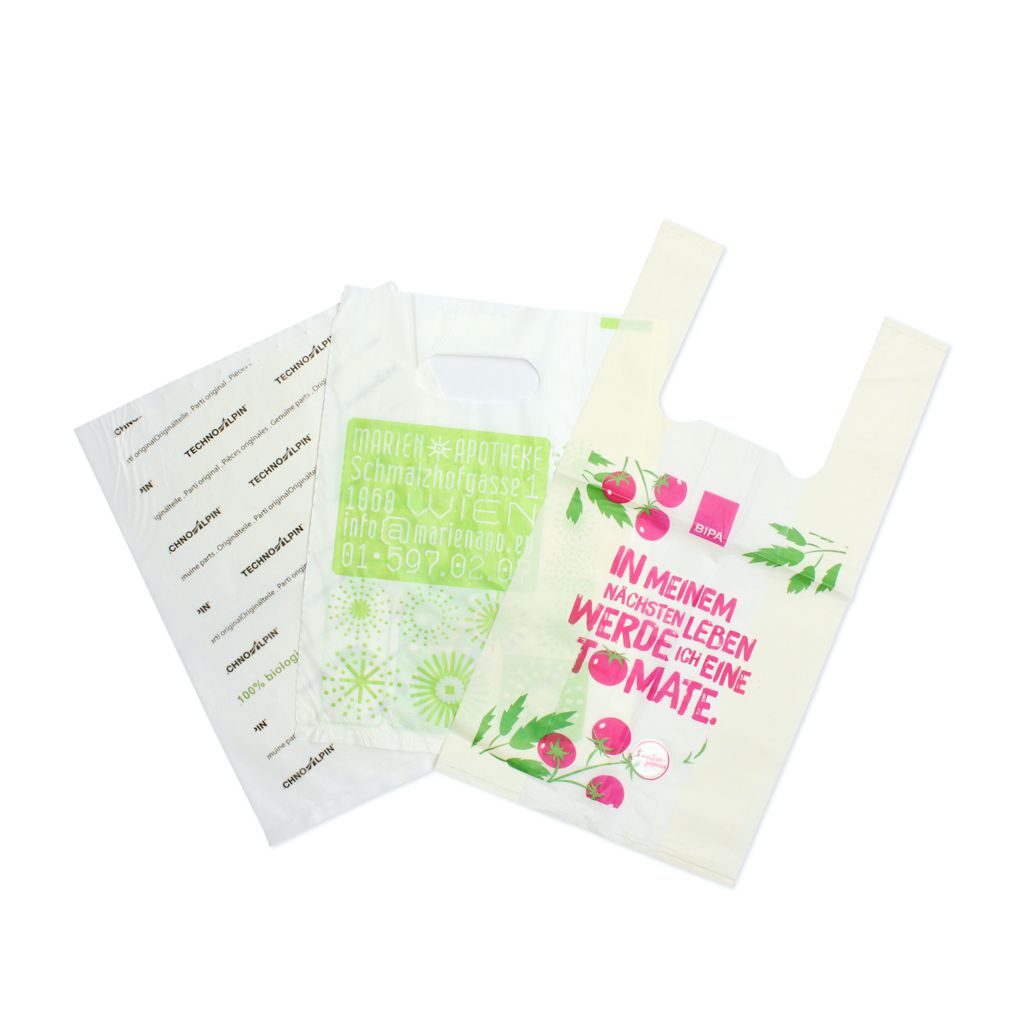 Individual organic bags, organic bags and organic bags made of organic plastic with your imprint.