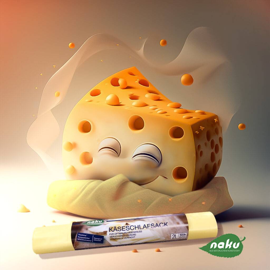 So bleibt ihr Käse aromatisch. Im NaKu Käsebeutel aus Biokunststoff.