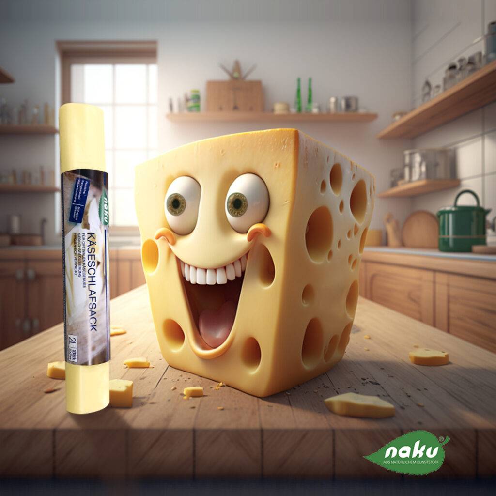 So bleibt ihr Käse optimal frisch. Im neuen NaKu Käsesack aus Biokunststoff.