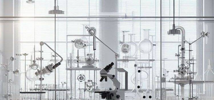 AI generated laboratory with laboratory equipment