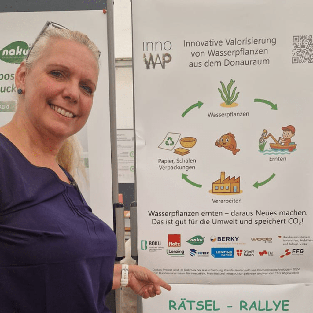 Donaucycle Nachhaltigkeitsinsel NaKu Infostand Poster INNOWap und Ute Zimmermann Donaucycle Nachhaltigkeitsinsel NaKu Infostand Poster INNOWap Projekt und Ute Zimmermann