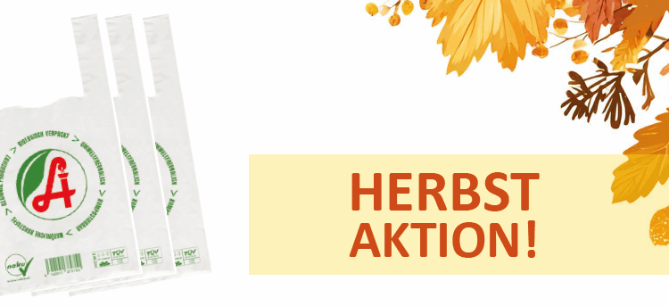 Herbstaktion Bio-Apothekentragetaschen Sparen Sie jetzt mit den nachhaltigen Apothekentragetaschen auf Basis von Maisstärke von NaKu!