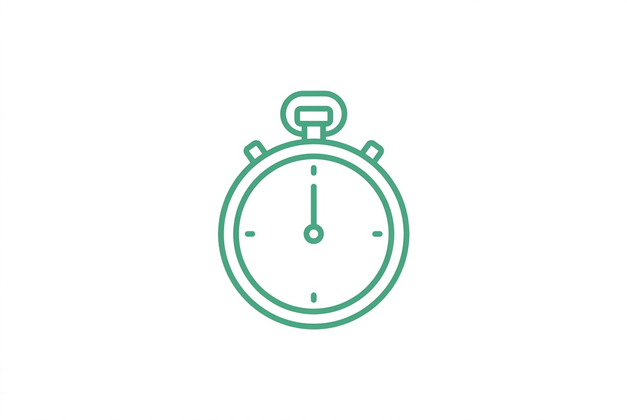 Green stopwatch icon representing time or a timer